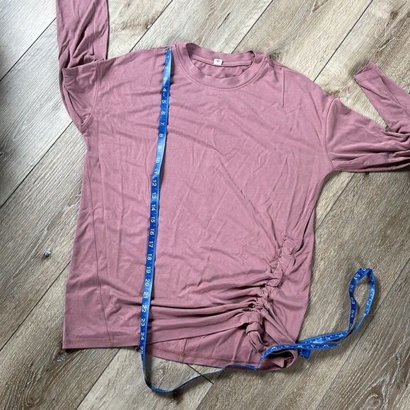 Lululemon Side Cinch Long Sleeve Crew Neck Pullover Top Purple Pink - Picture 9 of 9
